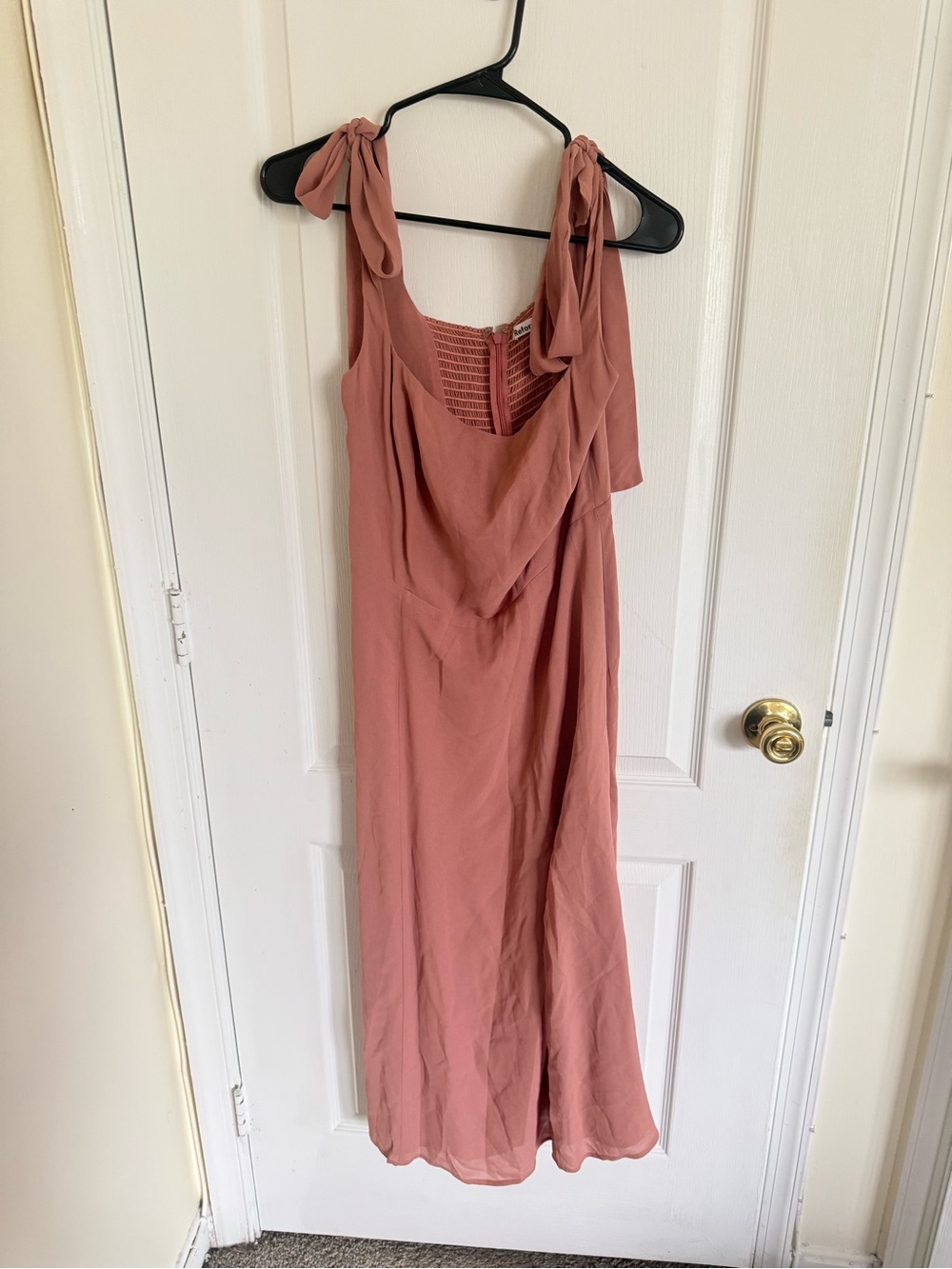 Reformation Twilight Midi Dress In Praline - Picture 2 of 9